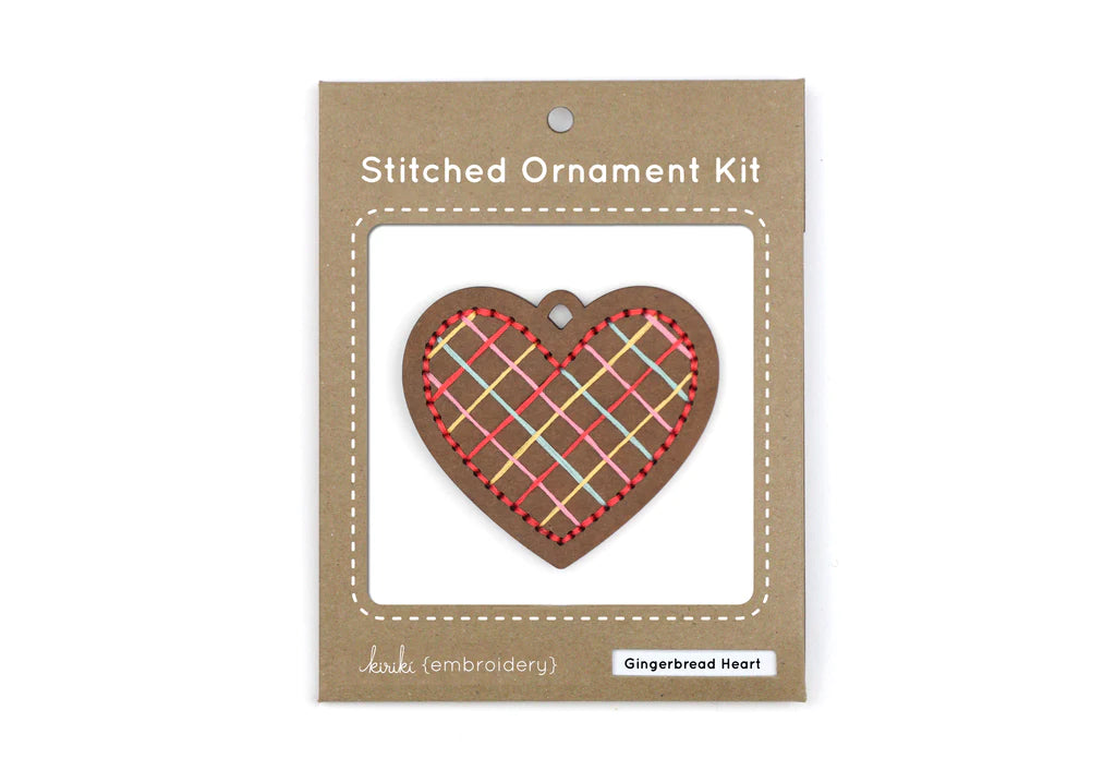 Gingerbread heart - DIY embroidered decoration set - KIRIKI PRESS